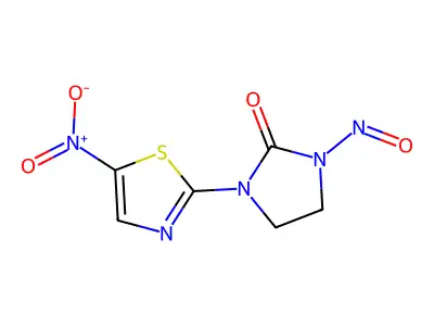 2-Imidazolidinone, 3-nitroso-1-(5-nitro-2-thiazolyl)- structure