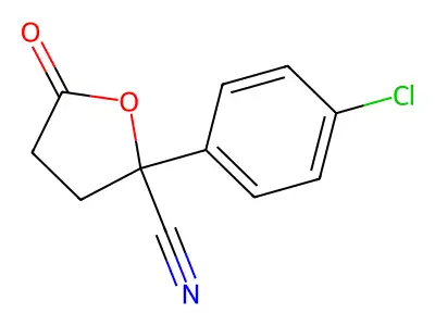 2-Furancarbonitrile, tetrahydro-2-(p-chlorophenyl)-5-oxo- structure