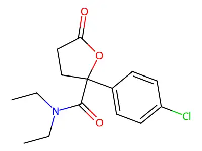 2-(4-Chlorophenyl)-N,N-diethyl-5-oxooxolane-2-carboxamide structure