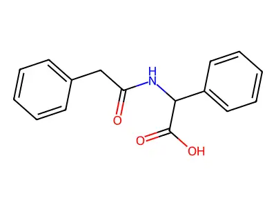 alpha-((2-Phenylacetyl)amino)benzeneacetic acid structure
