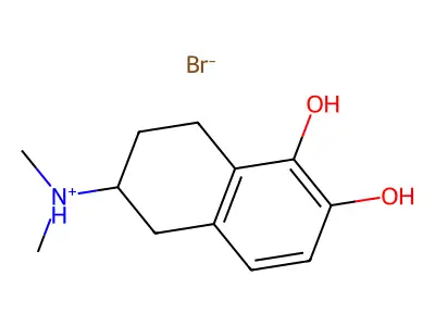 1,2-Naphthalenediol, 5,6,7,8-tetrahydro-6-dimethylamino-, hydrobromide structure