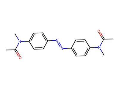 N,N-(Azo-di-4,1-phenylene)bis(n-methylacetamide) structure