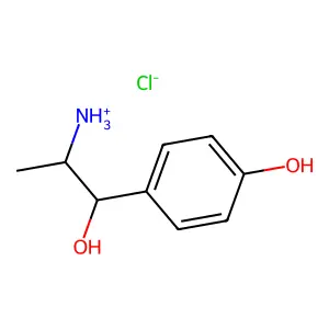 BENZYL ALCOHOL, alpha-(1-AMINOETHYL)-p-HYDROXY-, HYDROCHLORIDE structure
