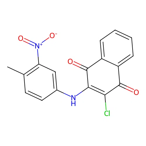 2-Chloro-3-((4-methyl-3-nitrophenyl)amino)naphthalene-1,4-dione structure