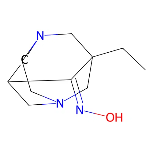 N-(1-ethyl-3,6-diazatricyclo[4.3.1.13,8]undecan-9-ylidene)hydroxylamine structure