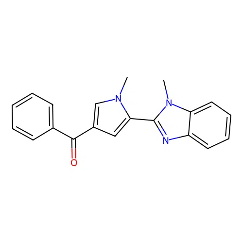 [1-methyl-5-(1-methyl-1H-benzimidazol-2-yl)-1H-pyrrol-3-yl](phenyl)methanone structure