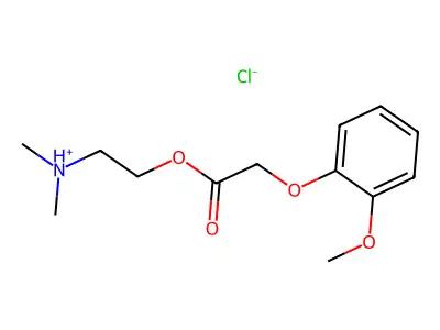 2-(Dimethylamino)ethyl (2-methoxyphenoxy)acetate--hydrogen chloride (1/1) structure