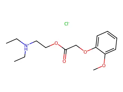 Acetic acid, (o-methoxyphenoxy)-, 2-(diethylamino)ethyl ester, hydrochloride structure