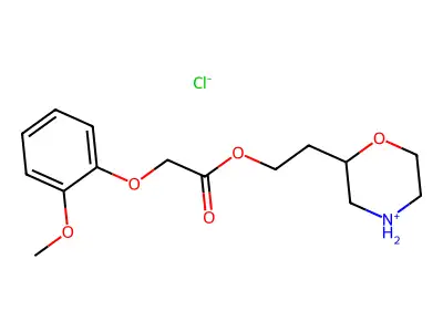2-(Morpholin-2-yl)ethyl (2-methoxyphenoxy)acetate--hydrogen chloride (1/1) structure