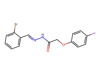 N-[(E)-(2-bromophenyl)methylideneamino]-2-(4-iodophenoxy)acetamide structure