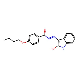 4-butoxy-N'-(2-oxo-1,2-dihydro-3H-indol-3-ylidene)benzohydrazide structure