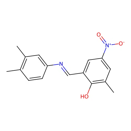 2-{[(3,4-Dimethylphenyl)imino]methyl}-4-nitro-6-methylphenol structure