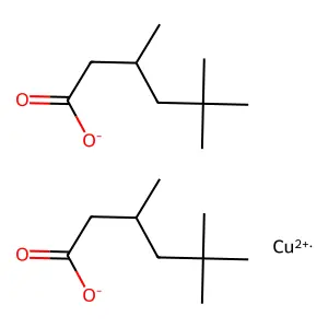 Hexanoic acid, 3,5,5-trimethyl-, copper(2+) salt (2:1) structure