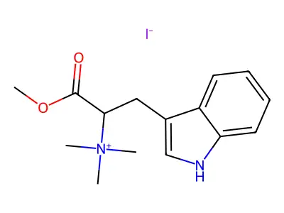 1H-Indole-3-ethanaminium, alpha-(methoxycarbonyl)-N,N,N-trimethyl-, iodide structure
