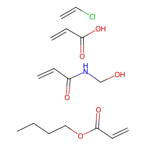 Acrylic acid butyl acrylate vinyl chloride N-methylolacrylamide polymer structure