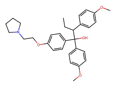 1,2-Bis(p-methoxyphenyl)-1-(p-(2-(1-pyrrolidinyl)ethoxy)phenyl)-1-butanol structure
