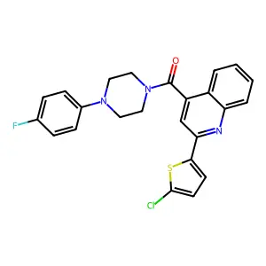 [2-(5-chlorothiophen-2-yl)quinolin-4-yl]-[4-(4-fluorophenyl)piperazin-1-yl]methanone structure