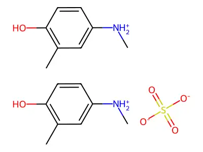 Phenol, 2-methyl-4-(methylamino)-, sulfate (2:1) structure