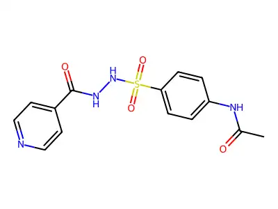 Isonicotinic acid, 2-(((p-acetamido)phenyl)sulfonyl)hydrazide structure