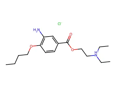 Benzoic acid, 3-amino-4-butoxy-, 2-(diethylamino)ethyl ester, hydrochloride structure