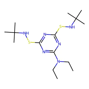 1,3,5-Triazine-2,4-disulfenamide, 6-(diethylamino)-N2,N4-bis(1,1-dimethylethyl)- structure