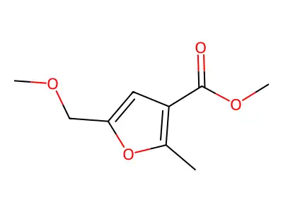 3-Furancarboxylic acid, 5-(methoxymethyl)-2-methyl-, methyl ester structure