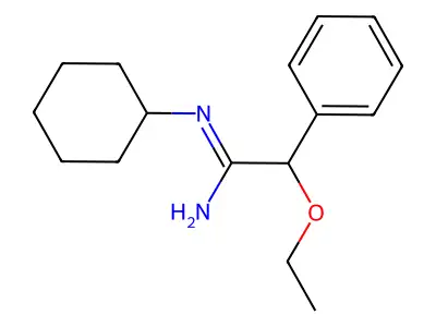 Acetamidine, N-cyclohexyl-2-ethoxy-2-phenyl- structure