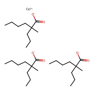 Cerium tris(2-methyl-2-propylhexanoate) structure