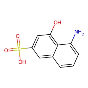5-Amino-4-hydroxynaphthalene-2-sulphonic acid structure