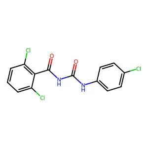 2,6-dichloro-N-(((4-chlorophenyl)amino)carbonyl)benzamide structure