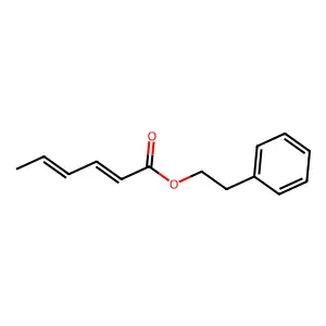 2,4-Hexadienoic acid, 2-phenylethyl ester structure