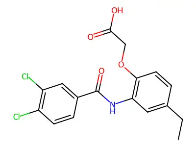 Acetic acid, (2-((3,4-dichlorophenyl)carbamoyl)-4-ethylphenoxy)- structure