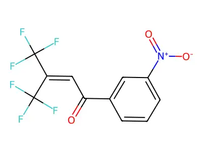 Crotonophenone, 3'-nitro-4,4,4-trifluoro-3-trifluoromethyl- structure
