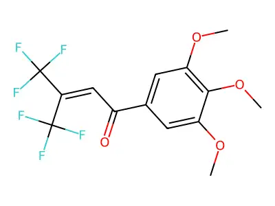 Crotonophenone, 4,4,4-trifluoro-3-(trifluoromethyl)-3',4',5'-trimethoxy- structure