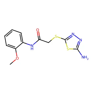 2-[(5-amino-1,3,4-thiadiazol-2-yl)sulfanyl]-N-(2-methoxyphenyl)acetamide structure