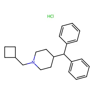 Piperidine, 1-cyclobutylmethyl-4-diphenylmethyl-, hydrochloride structure