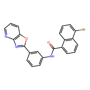 5-bromo-N-[3-([1,3]oxazolo[4,5-b]pyridin-2-yl)phenyl]naphthalene-1-carboxamide structure
