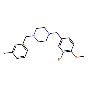 1-[(3-Bromo-4-methoxyphenyl)methyl]-4-[(3-methylphenyl)methyl]piperazine structure