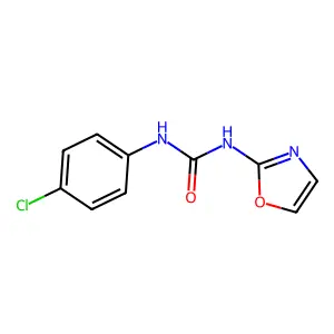 N-(4-Chlorophenyl)-N'-1,3-oxazol-2-ylcarbamimidic acid structure