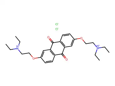 2,6-Bis(2-(diethylamino)ethoxy)anthracene-9,10-dione--hydrogen chloride (1/2) structure