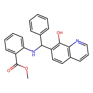 Methyl 2-(((8-hydroxy-7-quinolyl)phenylmethyl)amino)benzoate structure