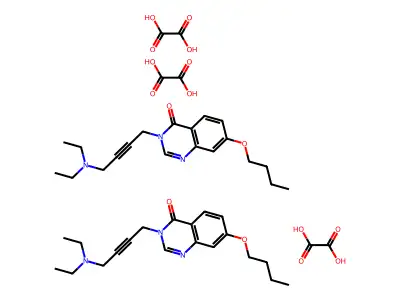 4(3H)-Quinazolinone, 7-butoxy-3-(4-(diethylamino)-2-butynyl)-, oxalate (2:3) structure