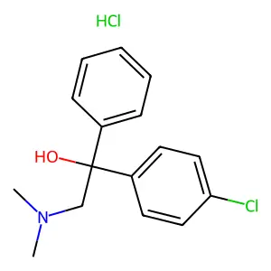 Benzhydrol, 4-chloro-alpha-((dimethylamino)methyl)-, hydrochloride structure