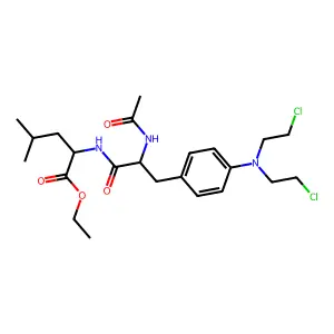 N-Acetyl-4-(bis(2-chloroethyl)amino)phenylalanyl-L-leucine ethyl ester structure