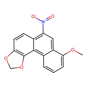 Phenanthro(3,4-d)-1,3-diaxole, 8-methoxy-6-nitro- structure