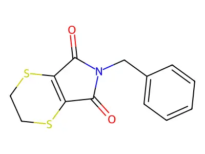 5H-1,4-Dithiino(2,3-c)pyrrole-5,7(6H)-dione, 2,3-dihydro-6-(phenylmethyl)- structure