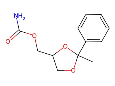 1,3-Dioxolane-4-methanol, 2-methyl-2-phenyl-, carbamate structure