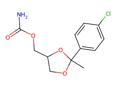 2-(p-Chlorophenyl)-2-methyl-1,3-dioxolane-4-methanol carbamate structure