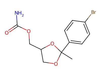 1,3-Dioxolane-4-methanol, 2-(p-bromophenyl)-2-methyl-, carbamate structure