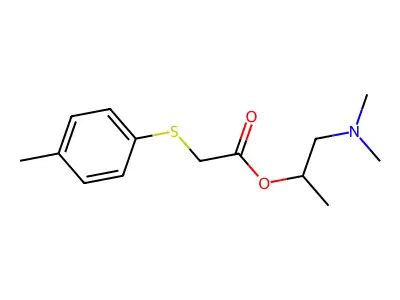 Acetic acid, (p-tolylthio)-, 2-(dimethylamino)-1-methylethyl ester structure